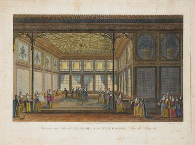 Intérieur du palais de la princesse Hatice Sultan, demi-sœur du sultan Selim III, vers 1810 - Antoine Ignace Melling