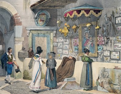 Citoyens adorant à Rome - Antoine Jean Baptiste Thomas