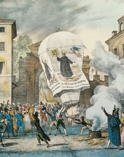 Montgolfière pour la fête de San Giuseppe à Rome (détail) - Antoine Jean Baptiste Thomas