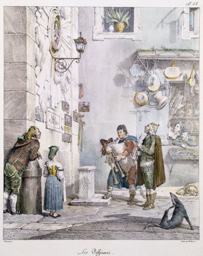 Les joueurs de cornemuse, par Antoine-Jean-Baptiste Thomas. 19ème siècle. - Antoine Jean Baptiste Thomas