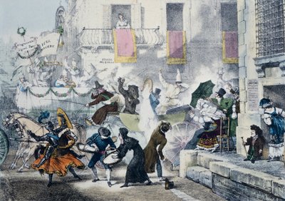 Lancer de confettis pendant le carnaval à Rome - Antoine Jean Baptiste Thomas