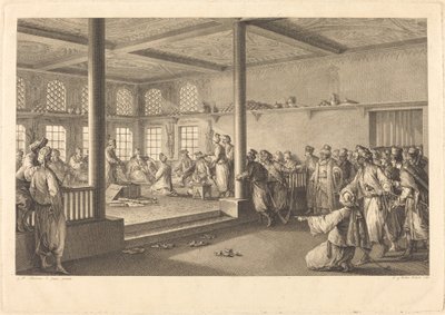 Réception de Choiseul-Gouffier chez Hassan-Tchousch-Oglou - Antoine Jean Duclos after Jean Michel Moreau