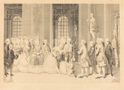 La Reine annonçant à Mme de Bellegarde des juges et la liberté de son mari en mai 1 - Antoine Jean Duclos after vicomte Charles Henri Desfosses