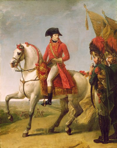 Napoléon Bonaparte (1769-1821) Premier Consul, passant en revue ses troupes après la bataille de Marengo, 1802-03 - Antoine Jean Gros