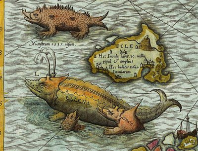 Détail de la carte marine (Carta marina) par Olaus Magnus (1490-1557) - Antoine Lafrery