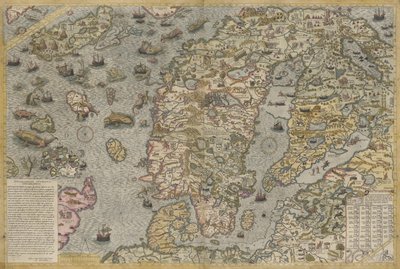 Carte de la mer (Carta marina) par Olaus Magnus (1490-1557) - Antoine Lafrery