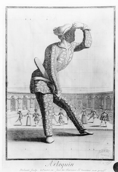 Arlequin, gravé par Juan Dolivar (1641-92) - Antoine Le Pautre