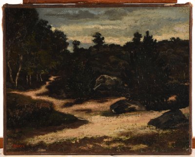 French: Chemin sableux en forêt de Fontainebleau - Antoine Louis Barye