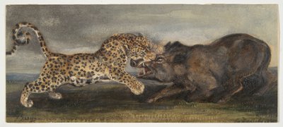 Léopard aux prises avec un sanglier - Antoine Louis Barye
