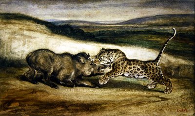 Panthère combattant un sanglier - Antoine Louis Barye
