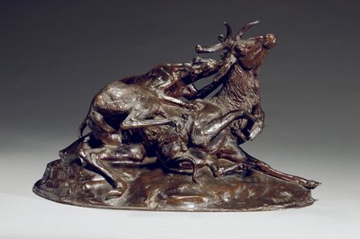 Cerf abattu par deux lévriers - Antoine Louis Barye