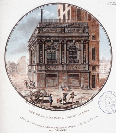 Vue de la fontaine des Innocents. Dans vues pittoresques des principaux édifices de Paris par Sergeant - Antoine Louis Francois Sergent Marceau