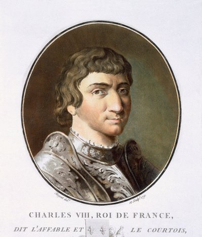 Charles VIII, de Portraits des grands hommes, femmes illustres, et sujets mémorables de France, gravé et imprimé en couleurs, publié par Pierre Blin, 1786-92, Paris - Antoine Louis Francois Sergent Marceau