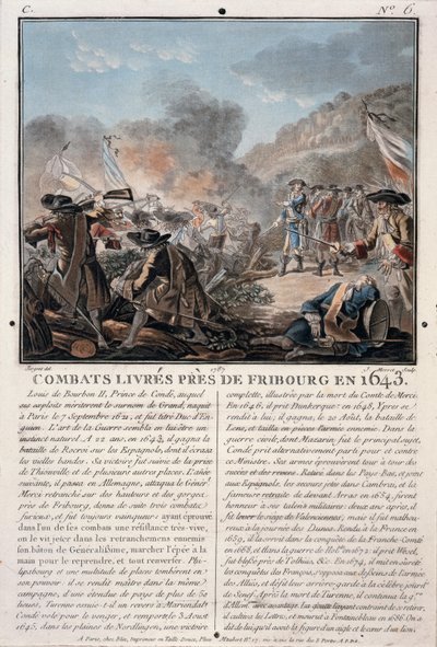 Combat près de Fribourg, 1643, gravé par Jean Baptiste Morret, 1787 - Antoine Louis Francois Sergent Marceau