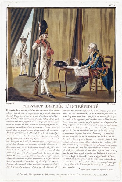 François Chevert (1695-1769) inspire le courage, gravé par Jean Baptiste Morret (fl.1790-1820), 1789 - Antoine Louis Francois Sergent Marceau