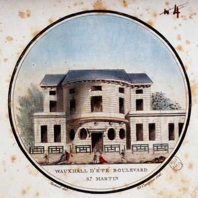 Halle aux veaux, boulevard Saint-Martin. Dans vues pittoresques des principaux édifices de Paris par Sergent - Antoine Louis Francois Sergent Marceau