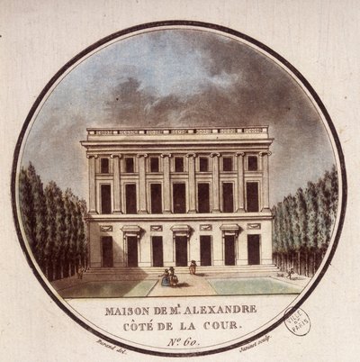 Maison de Monsieur Alexandre, côté cour, Paris. Dans vues pittoresques des principaux édifices de Paris par Sergent - Antoine Louis Francois Sergent Marceau