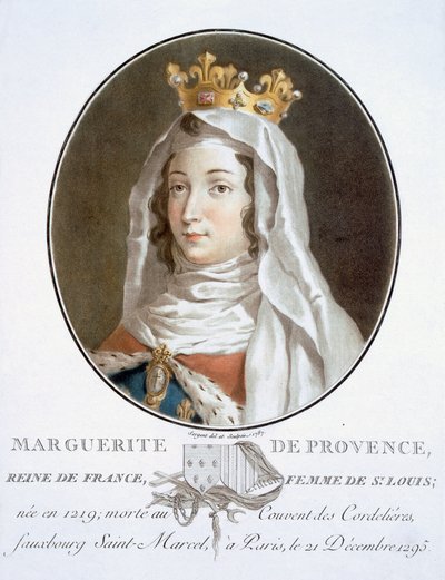 Marguerite de Provence, de Portraits des grands hommes, femmes illustres, et sujets mémorables de France, gravé et imprimé en couleurs, publié par Pierre Blin, 1786-92, Paris - Antoine Louis Francois Sergent Marceau
