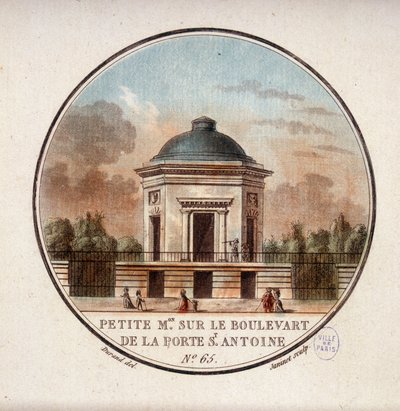 Petite maison sur le boulevard de la Porte Saint Antoine. Dans vues pittoresques des principaux bâtiments de Paris par Sergeant - Antoine Louis Francois Sergent Marceau