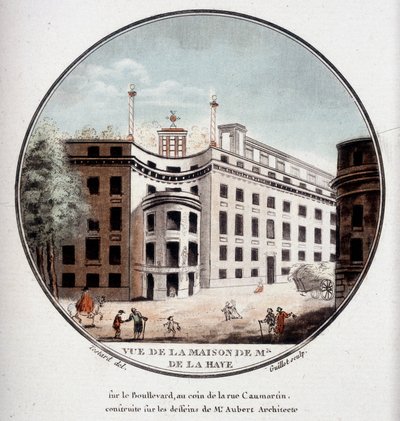Vue de la maison de Monsieur de La Haye au coin de la rue Caumartin, Paris, construite selon les dessins de l