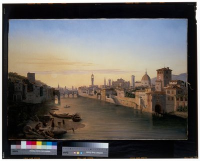 Florence, vue du fleuve Arno - Antoine Marie Perrot
