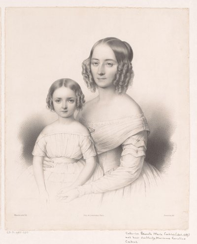 Portrait de Catharina Petronella Maria Cochius avec sa fille - Antoine Maurin