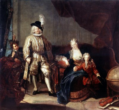 Portrait du Baron von Erlach avec sa famille - Antoine Pesne