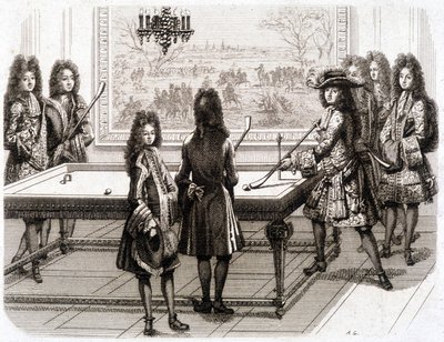 Louis XIV jouant au billard (avec Monsieur (frère du roi), Duc de Vendôme, Comte de Toulouse, Chamillart, le Roi, M. d