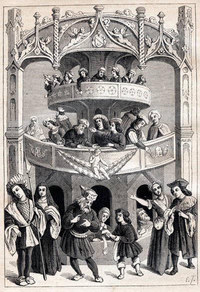 Frontispice de « Le Grant Therence en François » par Antoine Verard (actif 1485-1512) - représentation théâtrale au XVIe siècle - Antoine Verard