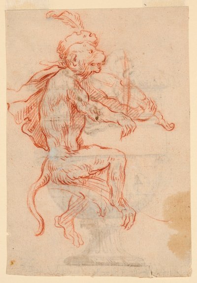 Singe jouant du violon - Antoine Watteau