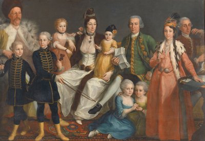 David George van Lennep (1712-97), marchand principal de la fabrique hollandaise à Smyrne, et sa femme et ses enfants - Antoine de Favray (attributed to)