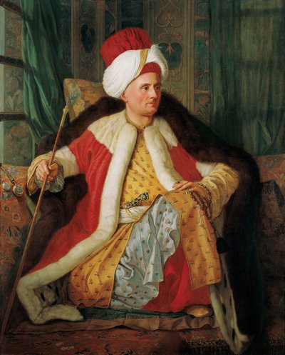 Portrait de Charles Gravier Comte de Vergennes et ambassadeur de France, en costume turc, seconde moitié du 18e siècle - Antoine de Favray