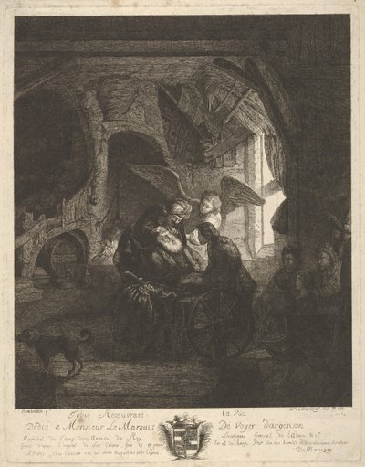 Tobias rendant la vue à son père, 1755 - Antoine de Marcenay Ghuy