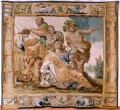 Tapisserie flamande. Série Histoire de Thésée. Bacchus prend Ariane pour épouse. Neuvième tapisserie de la série. Modèle Anthonis Sallaert. Manufacture Jan Raes le Jeune, Bruxelles. Vers 1630. - Antoine or Anthonis Sallaert