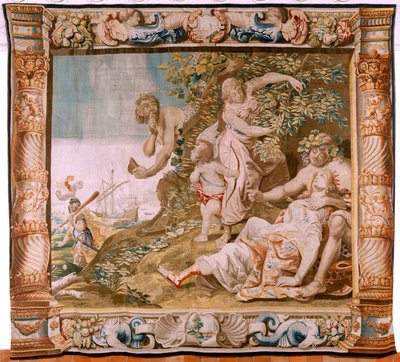 Tapisserie flamande. Série Histoire de Thésée. Thésée abandonne Ariane sur l