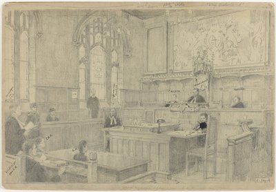 Étude de la composition complète pour la peinture (inachevée) du tribunal néerlandais à Londres, juin 1942 - Anton Abraham van Anrooy