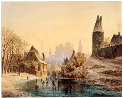 Patinoire sur une rivière - Anton Doll