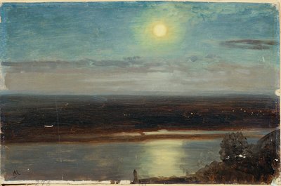 Le Danube avec le Marchfeld de nuit - Anton Hlavacek