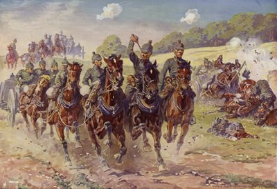 Batterie de hussards allemands sous le feu ennemi - Anton Hoffmann