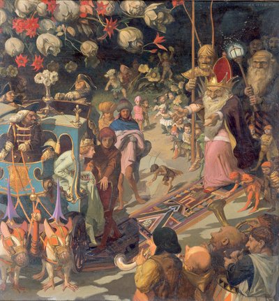 Visite de la princesse de la lune au roi des nains - Anton Josef von Kenner