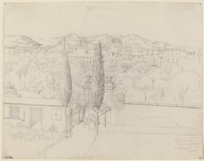 Vue de mon fenêtre, via valfonda à Florence (Jardins à Florence vus de la fenêtre de l