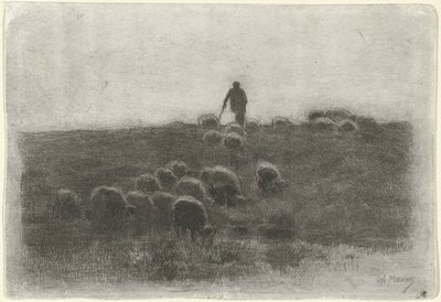 Berger avec troupeau de moutons - Anton Mauve
