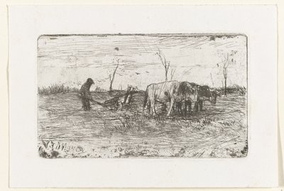 Bœufs labourant - Anton Mauve