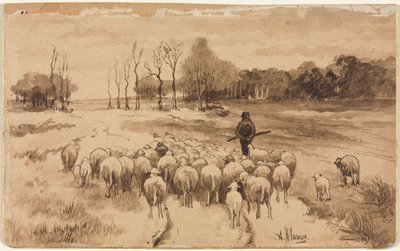 Berger avec son troupeau, vers 1870 - Anton Mauve