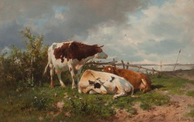 Trois vaches dans un pré - Anton Mauve