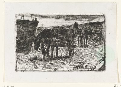 Chariots sur la plage - Anton Mauve