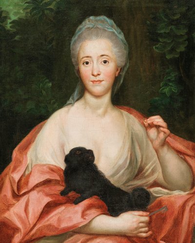Portrait de la duchesse Mariana de Silva-Bazán y Sarmiento 1739-1784, avec chien, vers 1760 - Anton Raphael Mengs