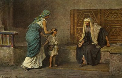 Hannah amenant Samuel à Eli au temple - Anton Robert (after) Leinweber