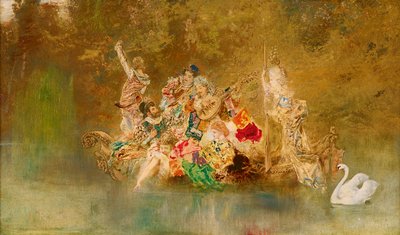 Société joyeuse dans une gondole - Anton Romako