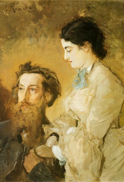 Portrait du sculpteur Reinhold Begas avec sa femme - Anton Romako
